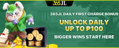 365JL Daily First Charge Bonus promotional banner